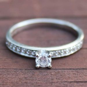 Diamond engagement or promise ring
